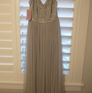 BHLDN grey shimmery dress